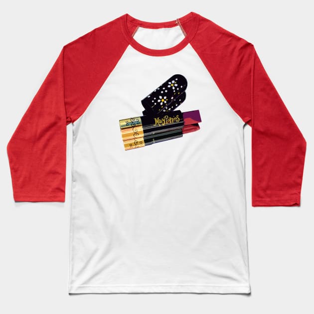 Mary poppins poppins red lipstick Baseball T-Shirt by fatkahstore